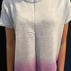 Lou & Grey Ombre Gray and Pink Tee